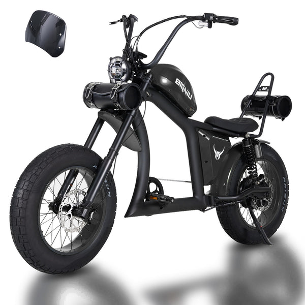 BIGNIU BG-X PRO Adult Electric Bike, 1500W Brushless Motor 52V/27Ah Range Up to 38 Miles Electric Bike Front/Rear Turn Signals Dual Suspension Electric Bike