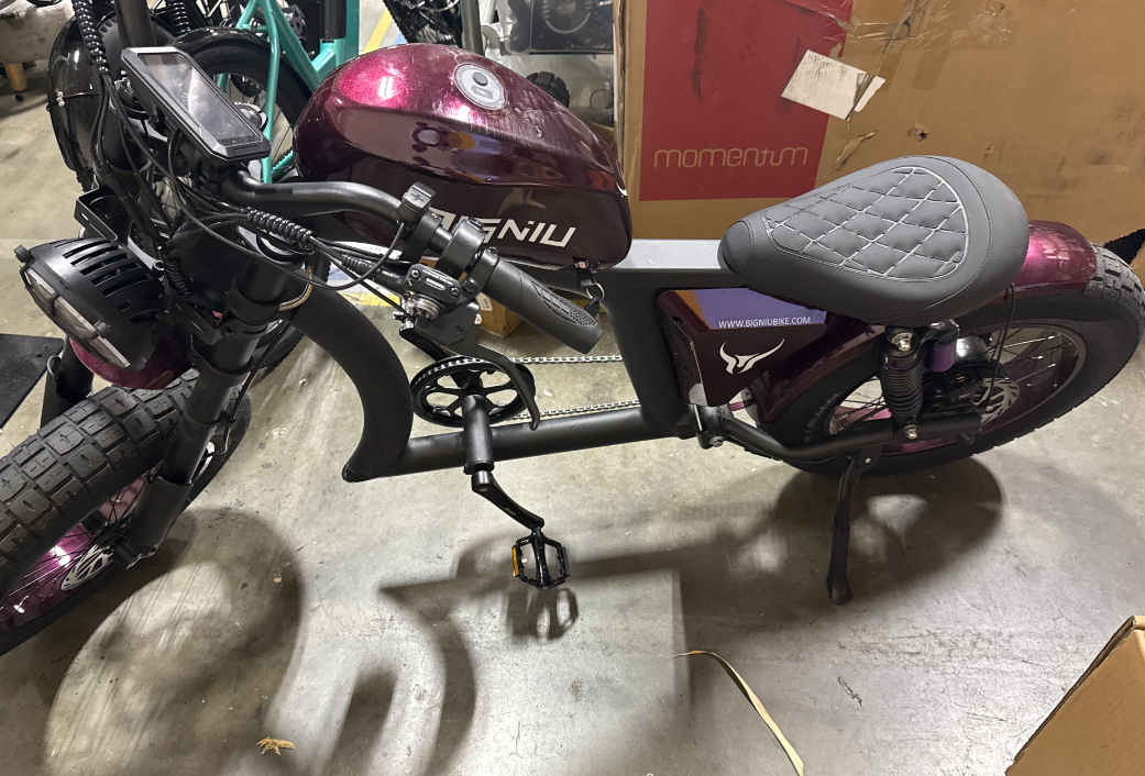[Official Certification – Multiple Scratches/Dents; Fully Drivable] BG-X Purple Electric Bicycle