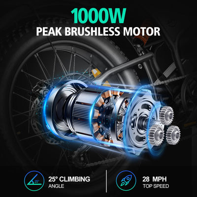 Smartravel Explorer DK400 1000W Moped Style Offroad Electric Bike Fat Tire